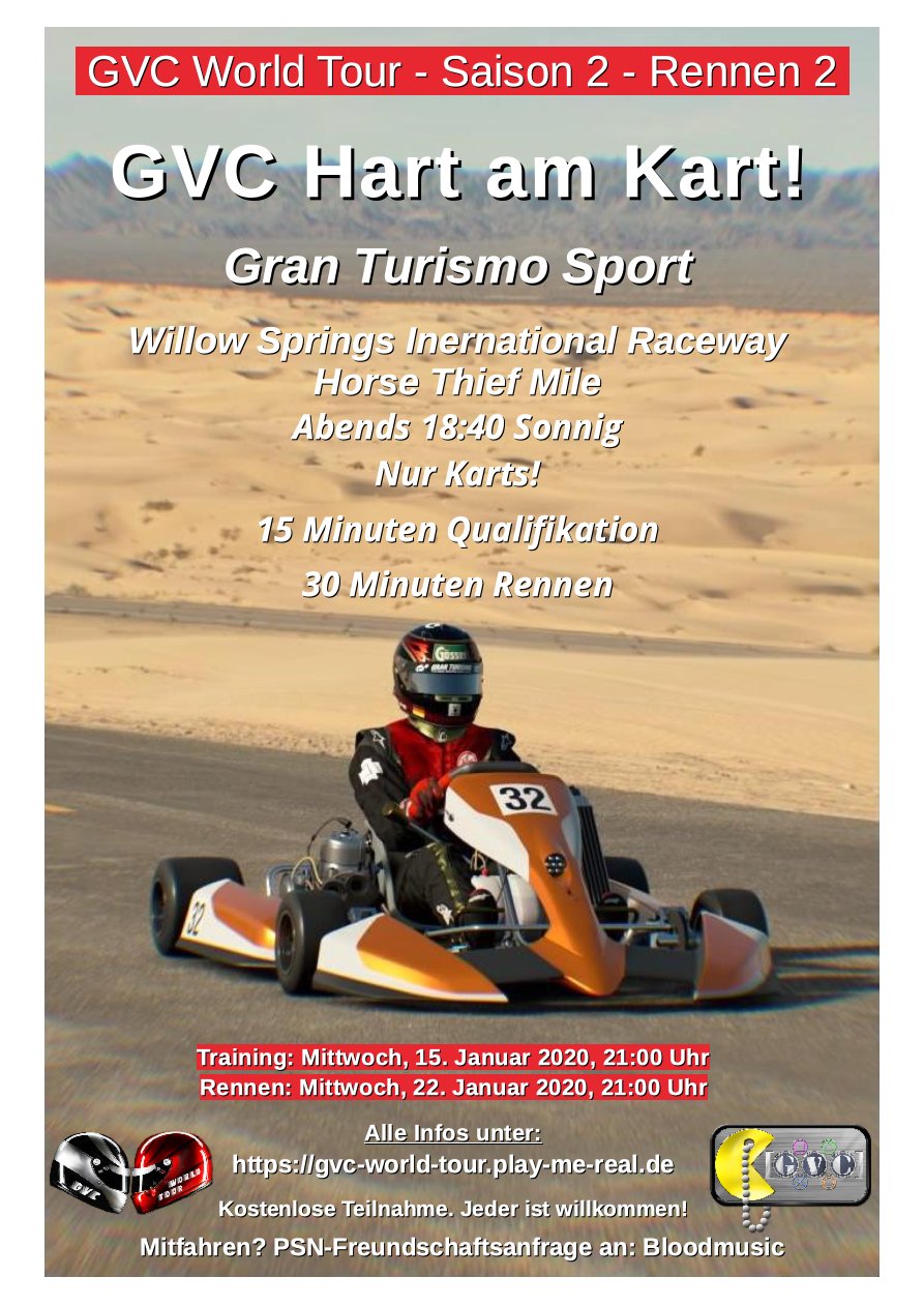 Saison 2 - Rennen 2 - GVC Hart am Kart! - Willow Springs Inernational Raceway: Horse Thief Mile - Kart