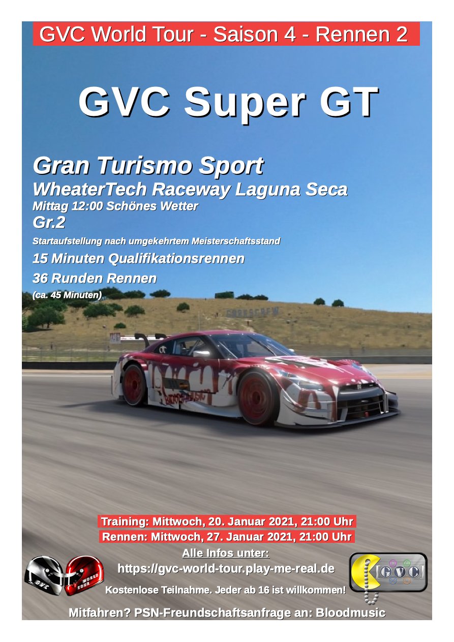 Saison 4 - Rennen 2 - GVC Super GT - WheaterTech Raceway Laguna Seca - GR.2